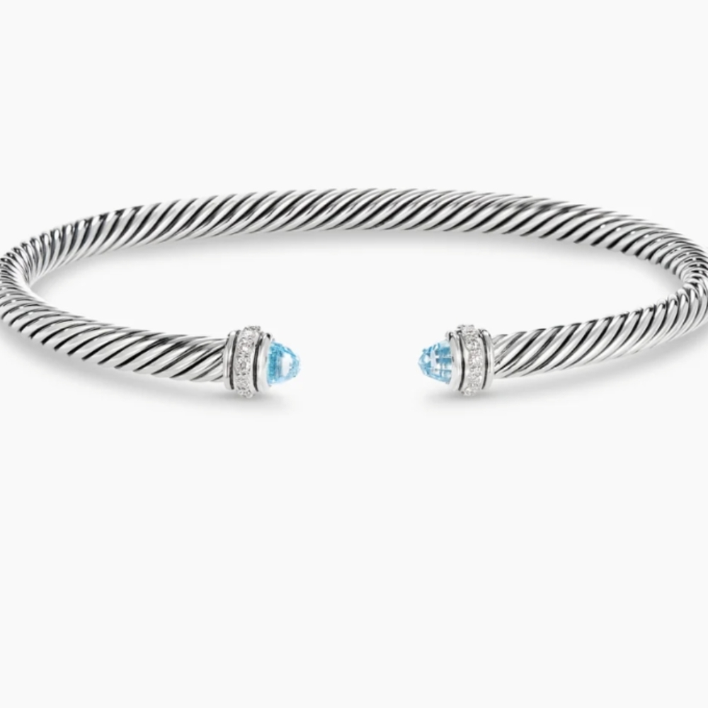 David Yurman diamond and blue topaz bracelet